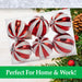 Red & White 8cm Baubles Stripe Candy Cane (6 Pack) - Christmas Decorations