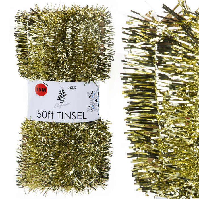 Christmas Tinsel Decorations for Christmas Tree (Gold)