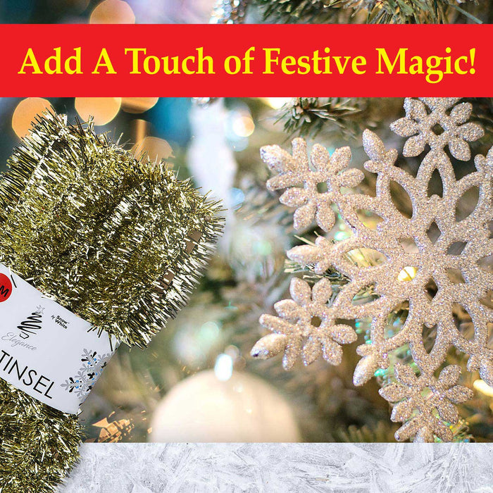 Christmas Tinsel Decorations for Christmas Tree (3 Assorted Colours)