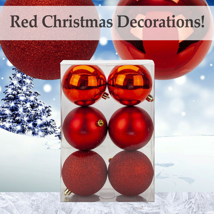 Vfm-Christmas Baubles - Pack Of 6- 8Cm