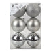 Silver Christmas Baubles - Pack of 6- 8cm