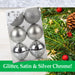 Silver Christmas Baubles - Pack of 6- 8cm