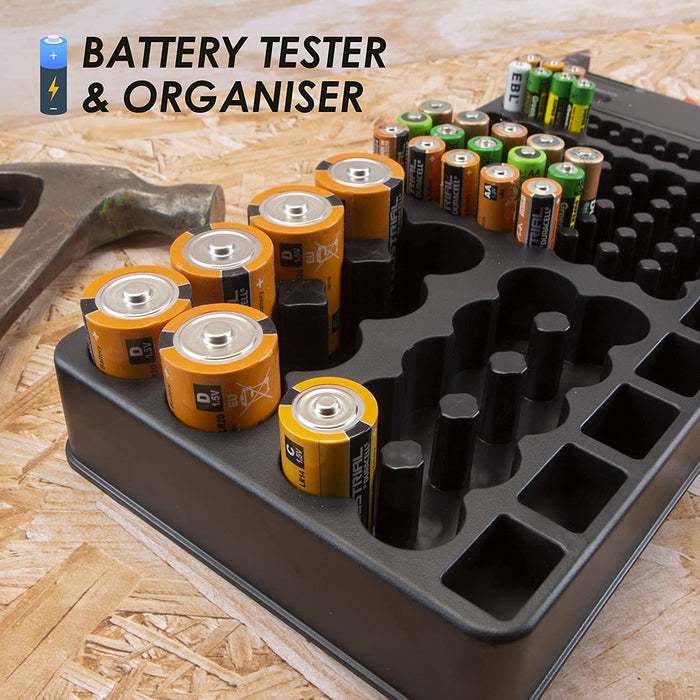 Battery Organiser with Removable Tester