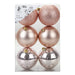 Rose Gold Christmas Baubles - Pack of 6- 8cm