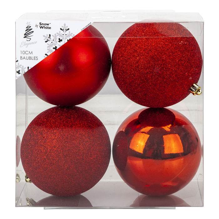 Vfm-Christmas Baubles - Pack Of 4- 10Cm