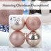 Rose Gold Christmas Baubles - Pack of 4- 10cm