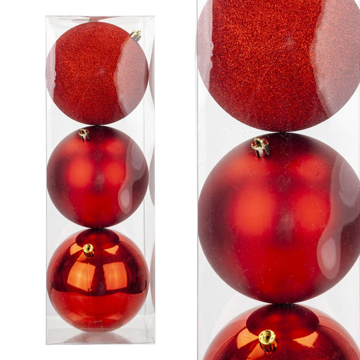 Vfm-Christmas Baubles - Pack Of 3- 12Cm