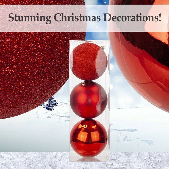 Vfm-Christmas Baubles - Pack Of 3- 12Cm