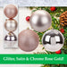 Rose Gold Christmas Baubles - Pack of 3- 12cm