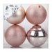 Rose Gold Christmas Baubles - Pack of 4- 15cm