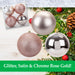 Rose Gold Christmas Baubles - Pack of 4- 15cm