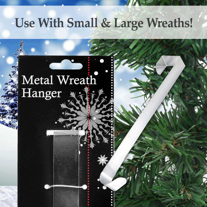 Silver Metal Wreath Hanger for Christmas Wreaths