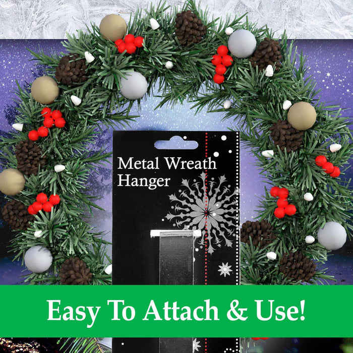Silver Metal Wreath Hanger for Christmas Wreaths