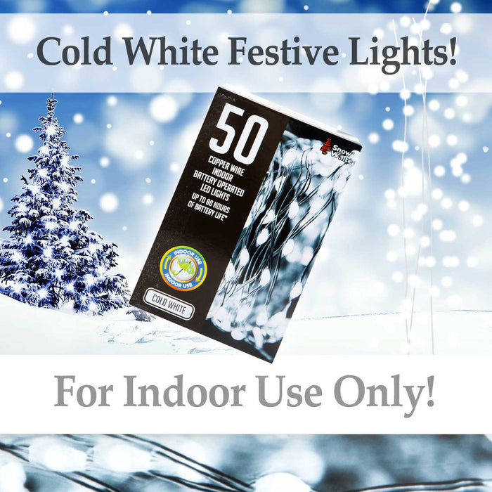 Indoor Copper Wire Lights- Cold White- Christmas Lights (50)