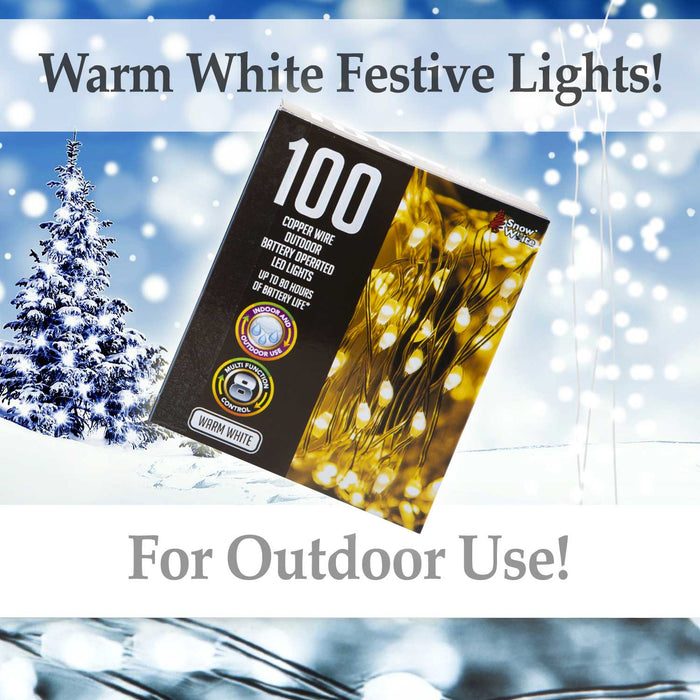 Outdoor Copper Wire Lights(100) - Warm White- Christmas Lights