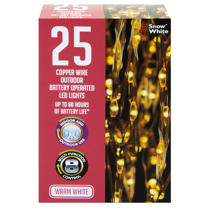 Outdoor Copper Wire Lights(25) - Warm White- Christmas Lights