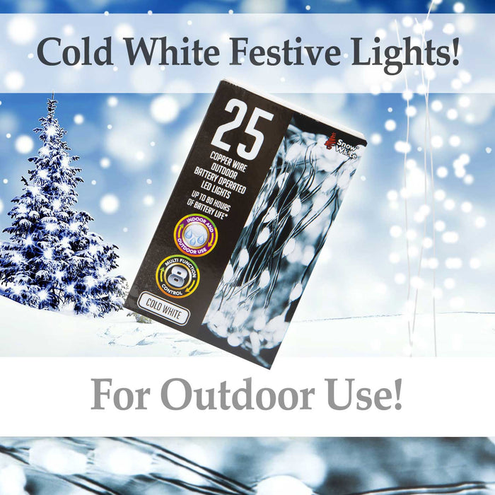 Outdoor Copper Wire Lights (25)- Cold White- Christmas Lights