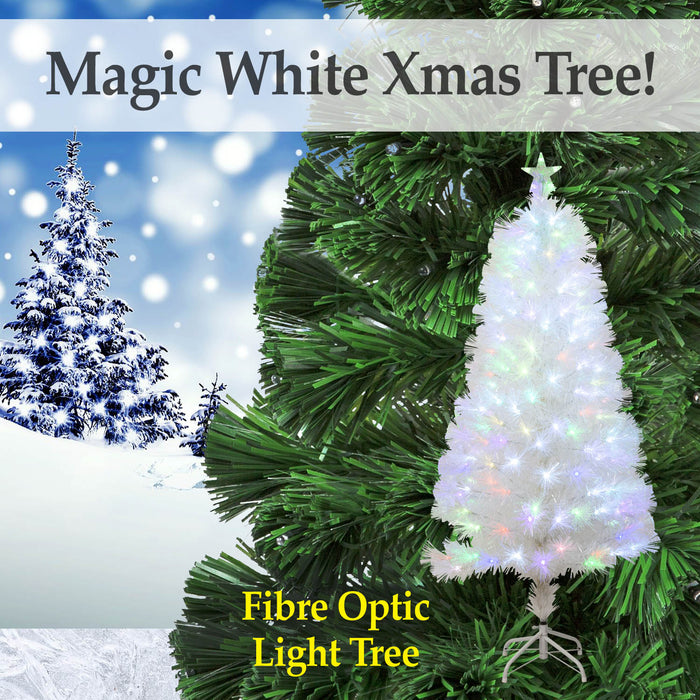 White Fibre Optic Christmas Tree 180cm