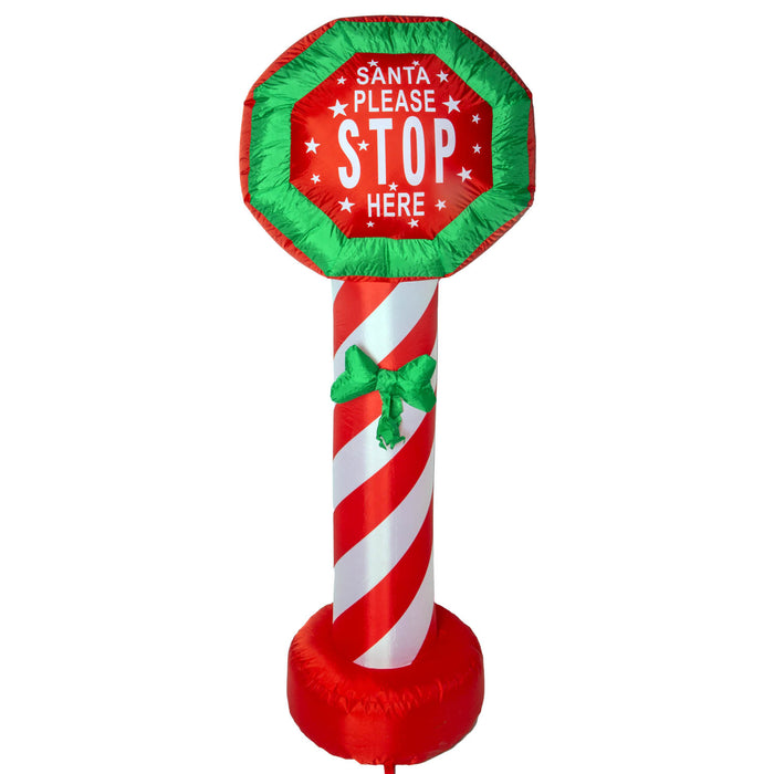 Inflatable Christmas ‘Santa Stop Here’ Festive Christmas Sign- 1.8m