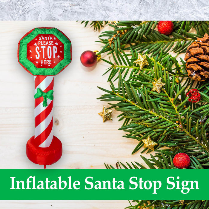 Inflatable Christmas ‘Santa Stop Here’ Festive Christmas Sign- 1.8m