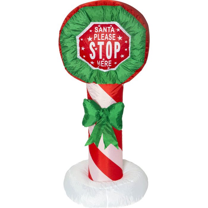 Inflatable Christmas ‘Santa Stop Here’ Festive Christmas Sign- 1.2m