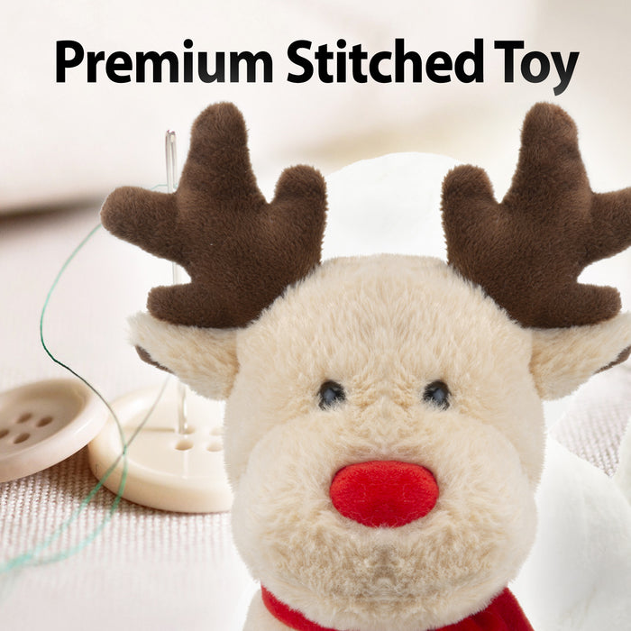 Reindeer Soft Toy in Light Brown, Christmas Toy, Xmas Plush 14”/ 35cm