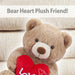 Bear Soft Toy Brown 34cm Sitting Bear Plush With Red Love Heart Cuddly Toy