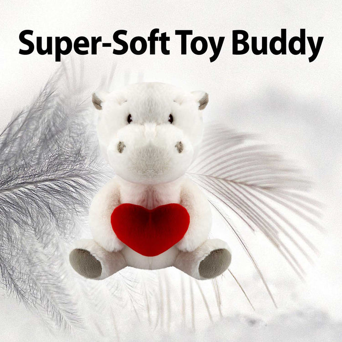 Hippo Soft Cream Plush With Red Love Heart Luxury Toy
