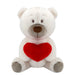 Bear Soft Toy Cream 27cm Polar Bear Plush With Red Love Heart Cuddly Toy