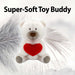 Bear Soft Toy Cream 27cm Polar Bear Plush With Red Love Heart Cuddly Toy