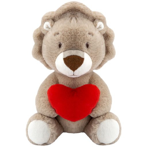 Lion Soft Toy Coffee 27cm Lion Plush With Red Love Heart Cuddly Toy