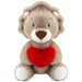 Lion Soft Toy Coffee 27cm Lion Plush With Red Love Heart Cuddly Toy