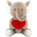 Elephant Soft Toy Coffee 27cm Elephant Plush Red Love Heart Cuddly Toy