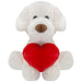 Puppy Soft Toy Cream Plush With Red Love Heart Dog