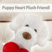 Puppy Soft Toy Cream Plush With Red Love Heart Dog