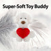 Puppy Soft Toy Cream Plush With Red Love Heart Dog