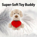 Puppy Soft Toy Brown 26cm Puppy Plush With Red Love Heart Cuddly Toy Dog