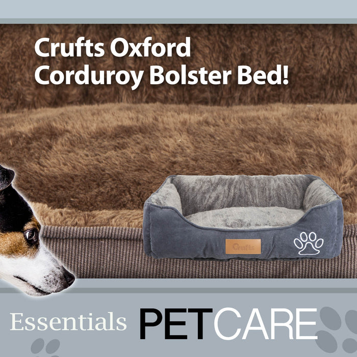 Crufts- Corduroy and Micro Plush Bolster Bed