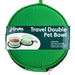 Crufts - Double Travel Pet Bowl In Zip Case Green Collapsible Dish