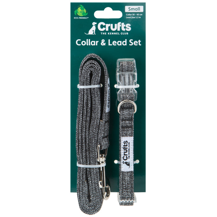 Crufts - Small Grey Eco Set Collar & Lead For Dogs