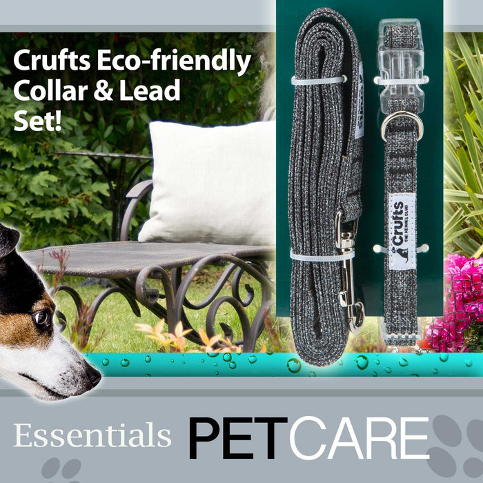 Crufts - Small Grey Eco Set Collar & Lead For Dogs