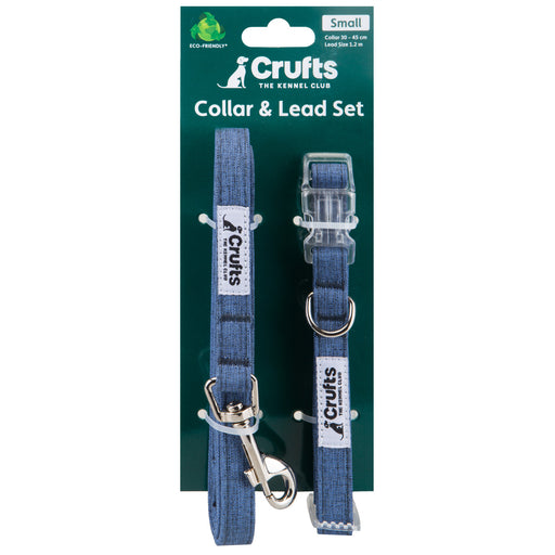 Crufts - Small Blue Eco Set Collar & Lead For Dogs