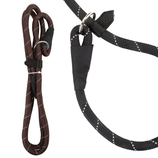 Crufts Reflective Slip Lead, 150cm, Brown