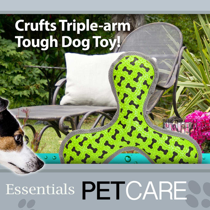 VFM/ Crufts Tough Toy Triple Arm with Squeaker, Dog Toy, Pet Toy