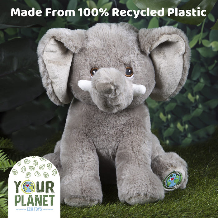 Elephant Soft Toy Eco Friendly Plush 100% Recycled Cuddly Environmental 23cm