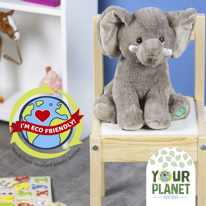 Elephant Soft Toy Eco Friendly Plush 100% Recycled Cuddly Environmental 23cm