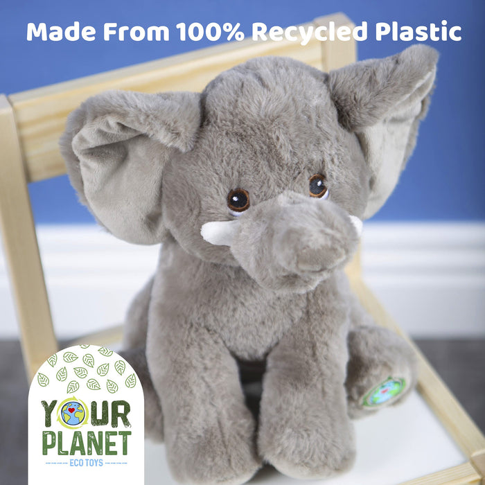 Elephant Soft Toy Eco Friendly Plush 100% Recycled Cuddly Environmental 23cm