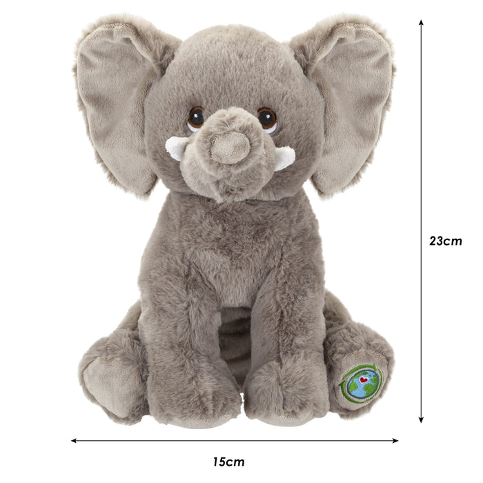 Elephant Soft Toy Eco Friendly Plush 100% Recycled Cuddly Environmental 23cm