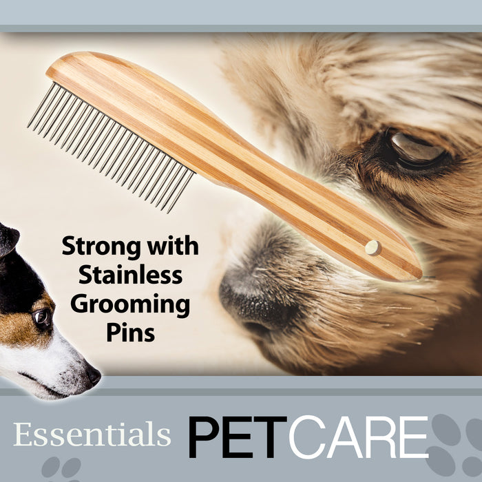 VFM/ Crufts Bamboo Grooming Comb, 21.2cm x 5.5cm x 1.65cm