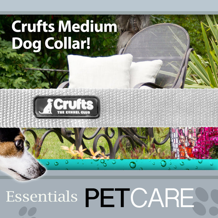 Crufts - Medium Grey Nylon Collar For Dogs